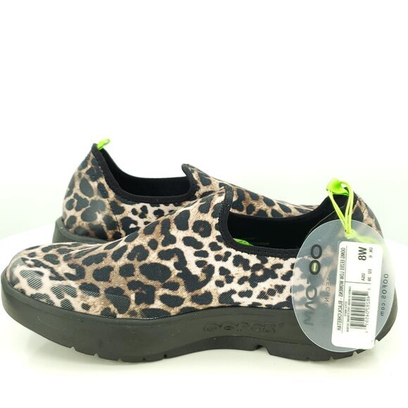 NWOT OOFOS OOmg eeZee Slip On Recovery Sneakers 8 Black/Cheetah/Tan/Animal Print - Picture 10 of 10